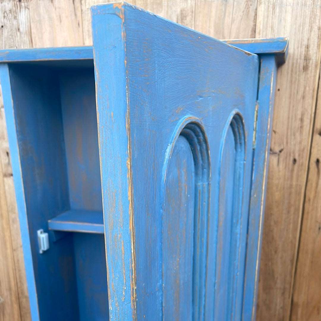 Handcrafted painted wooden cupboard wall cabinet.