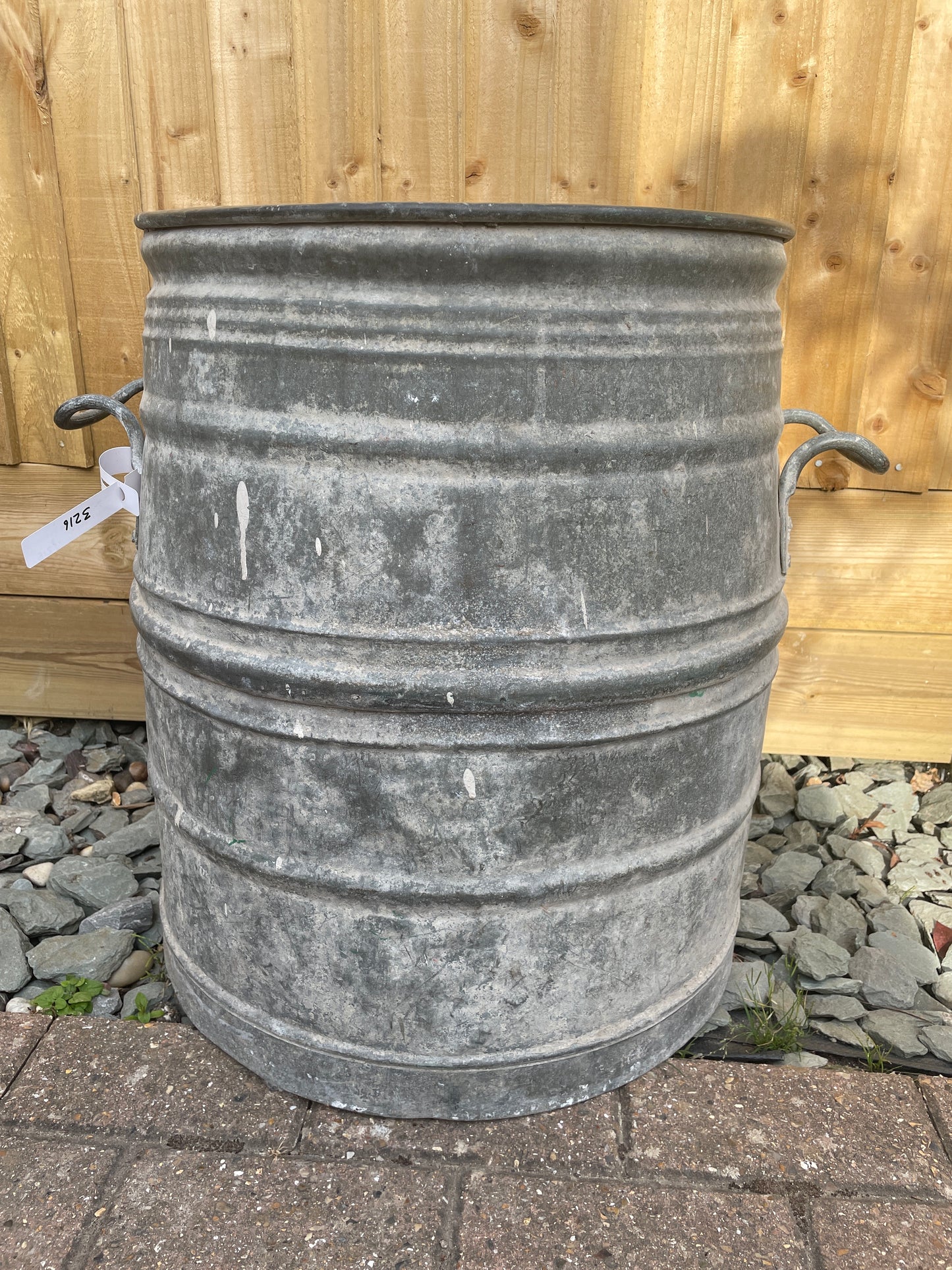 Dolly tub French or Belgian design galvanised planter.