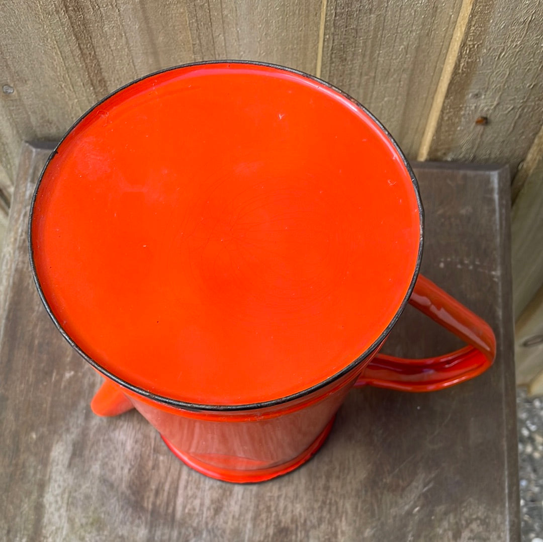 Enamel 2 litre coffee pot No lid, orange.