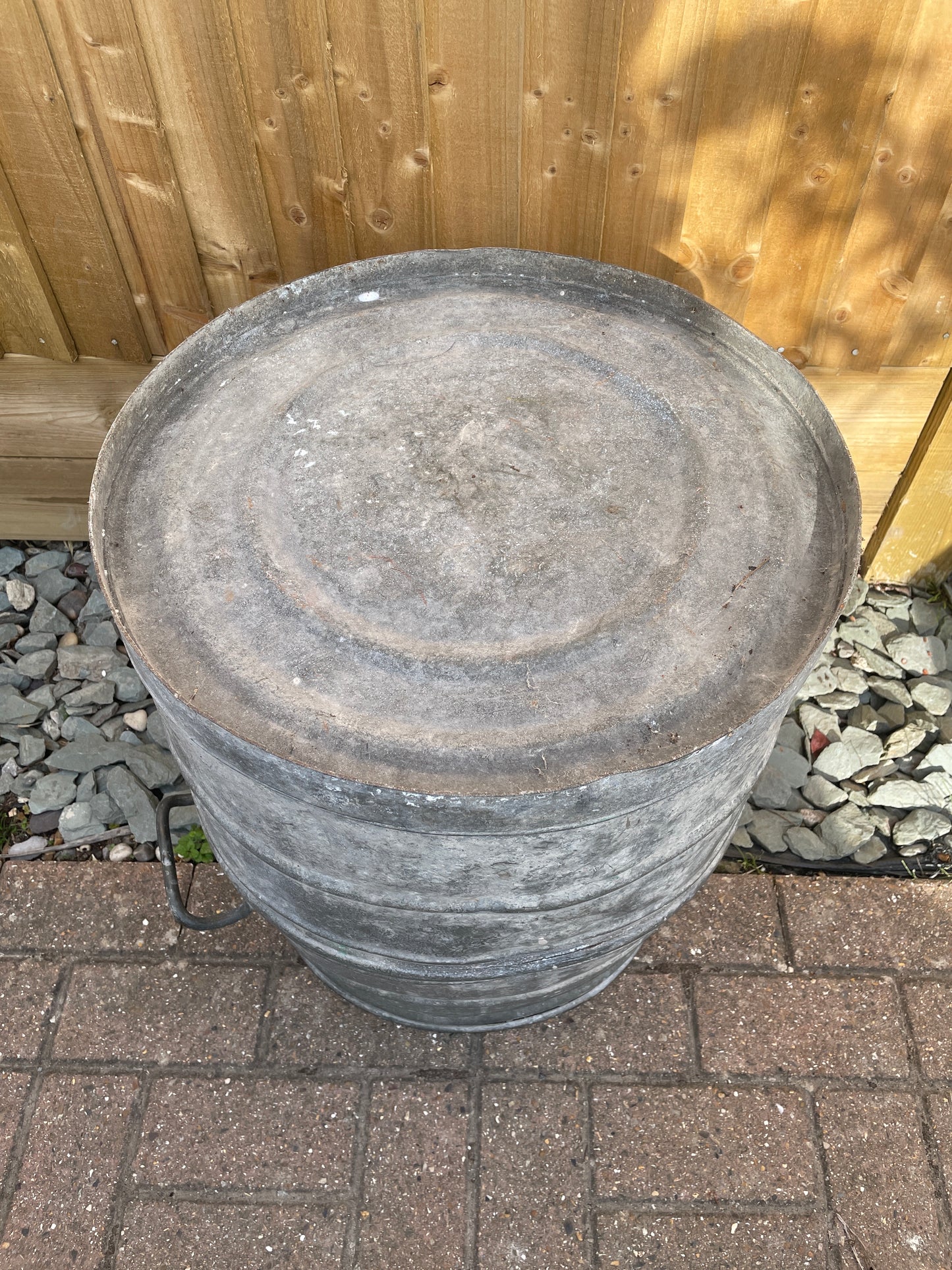 Dolly tub French or Belgian design galvanised planter.