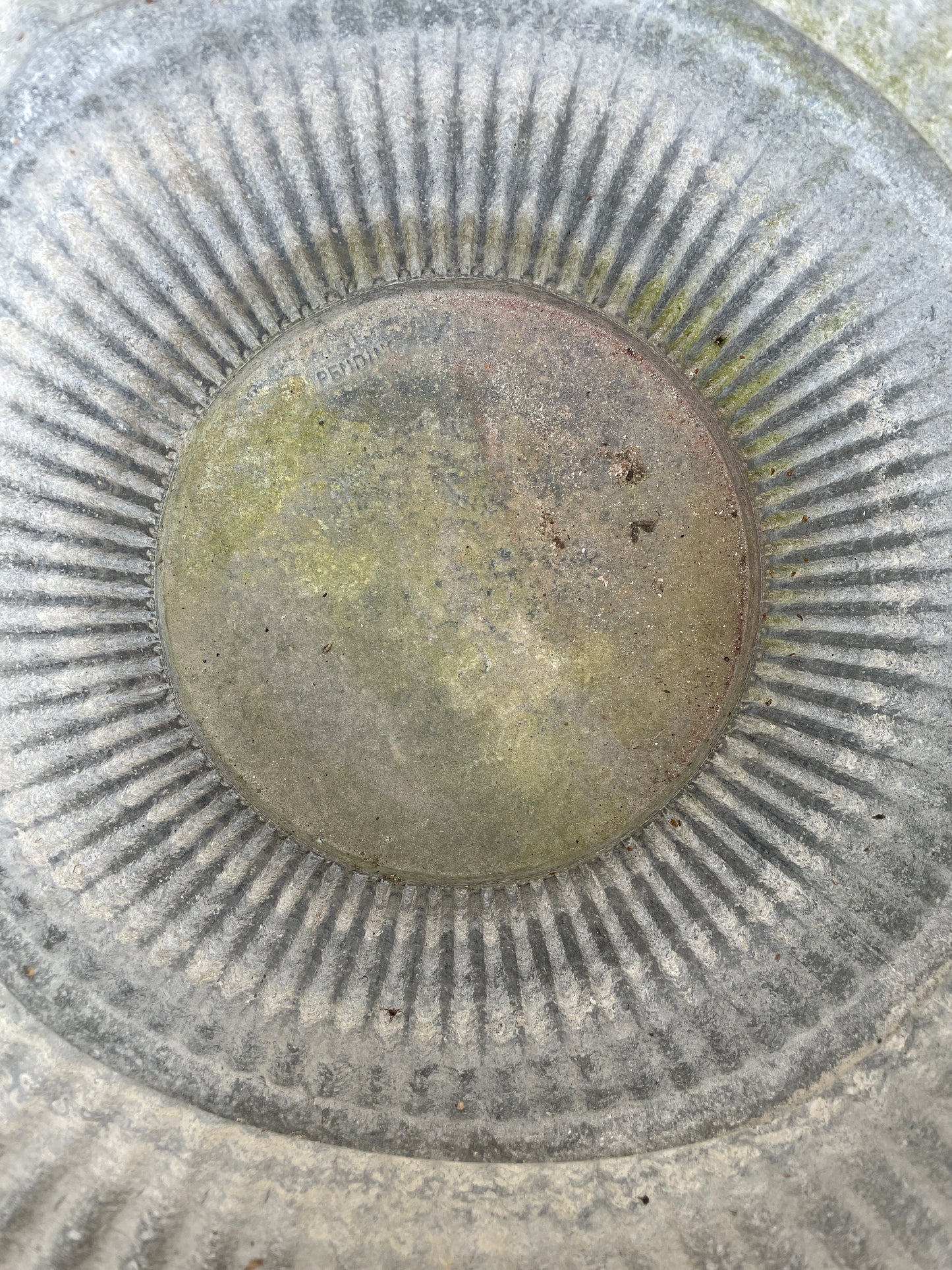 Dolly tub original vintage English design barrel shaped galvanised planter.