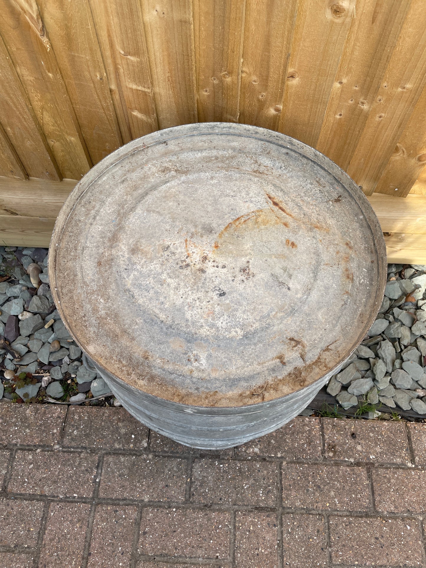 Dolly tub French/Belgian vintage galvanised planter.