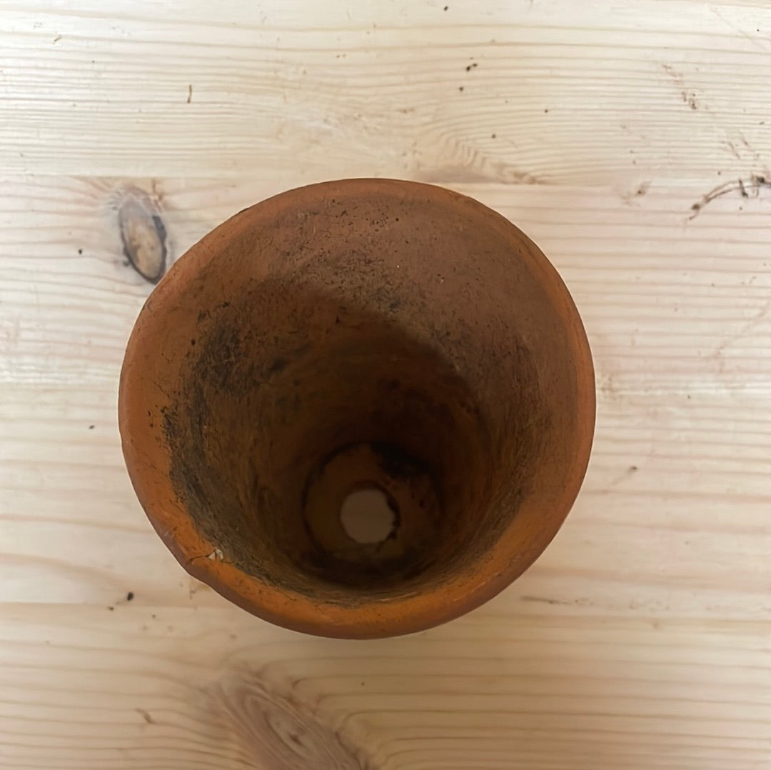 Vintage mini terracotta pot D 7.5cm H 7.5cm