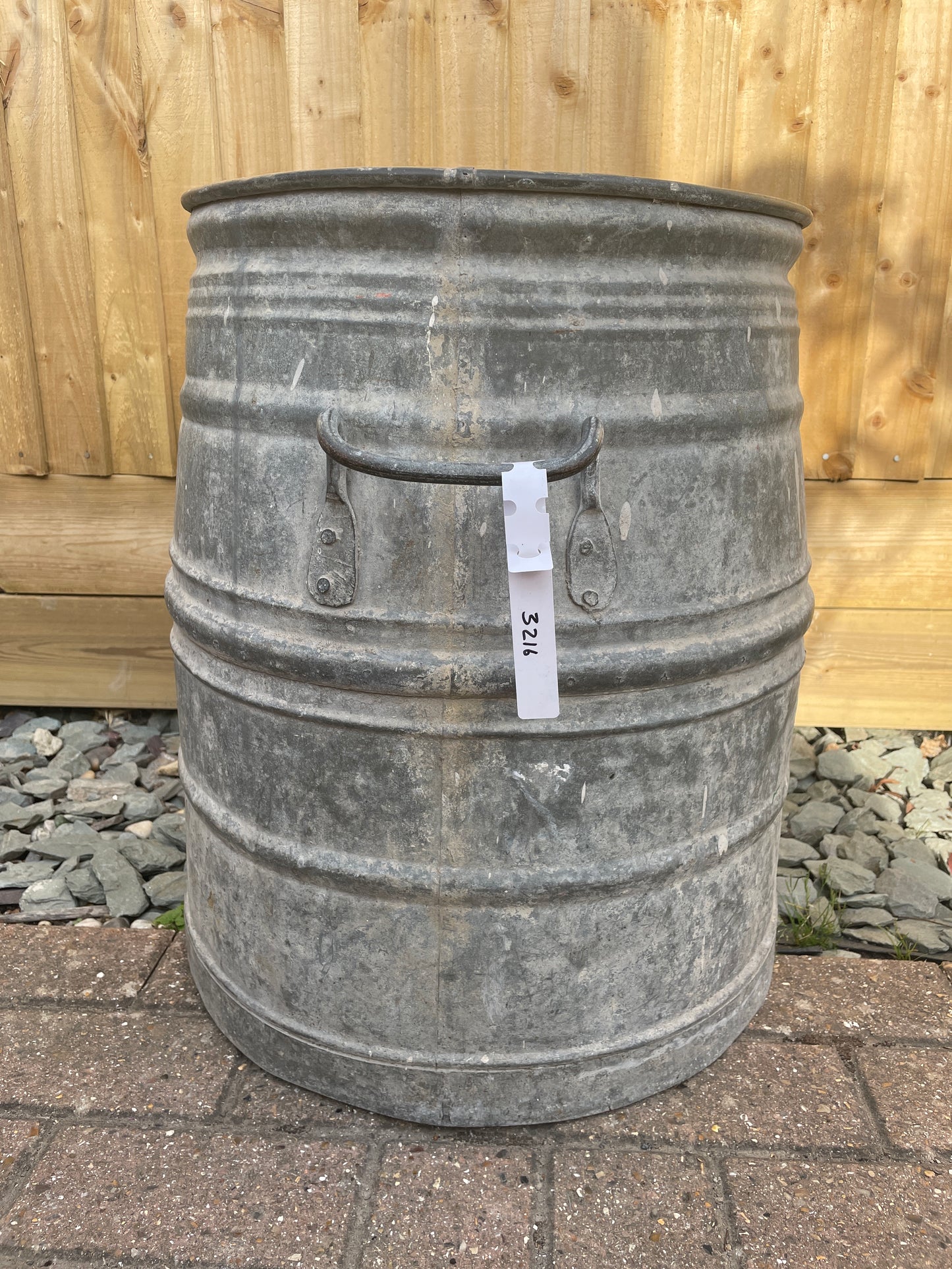 Dolly tub French or Belgian design galvanised planter.