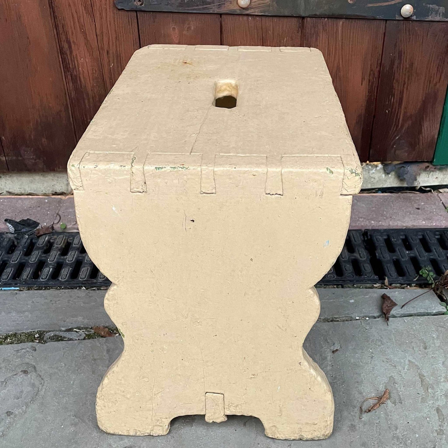 Vintage wooden painted stool.