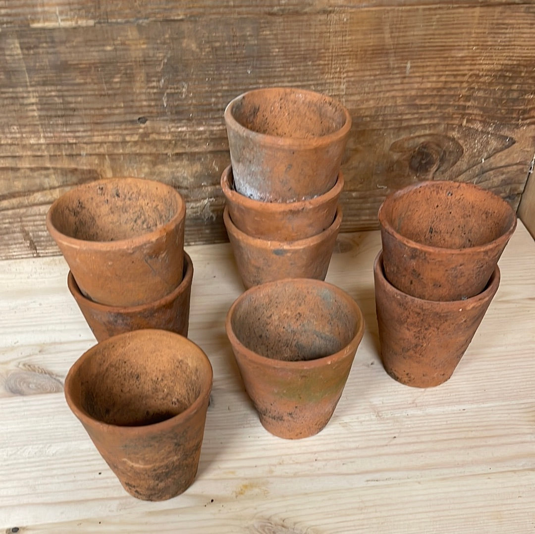 antique terracotta plant pots Vintage mini terracotta pot D 7.5cm H 7.5cm – Country Craft Cabin