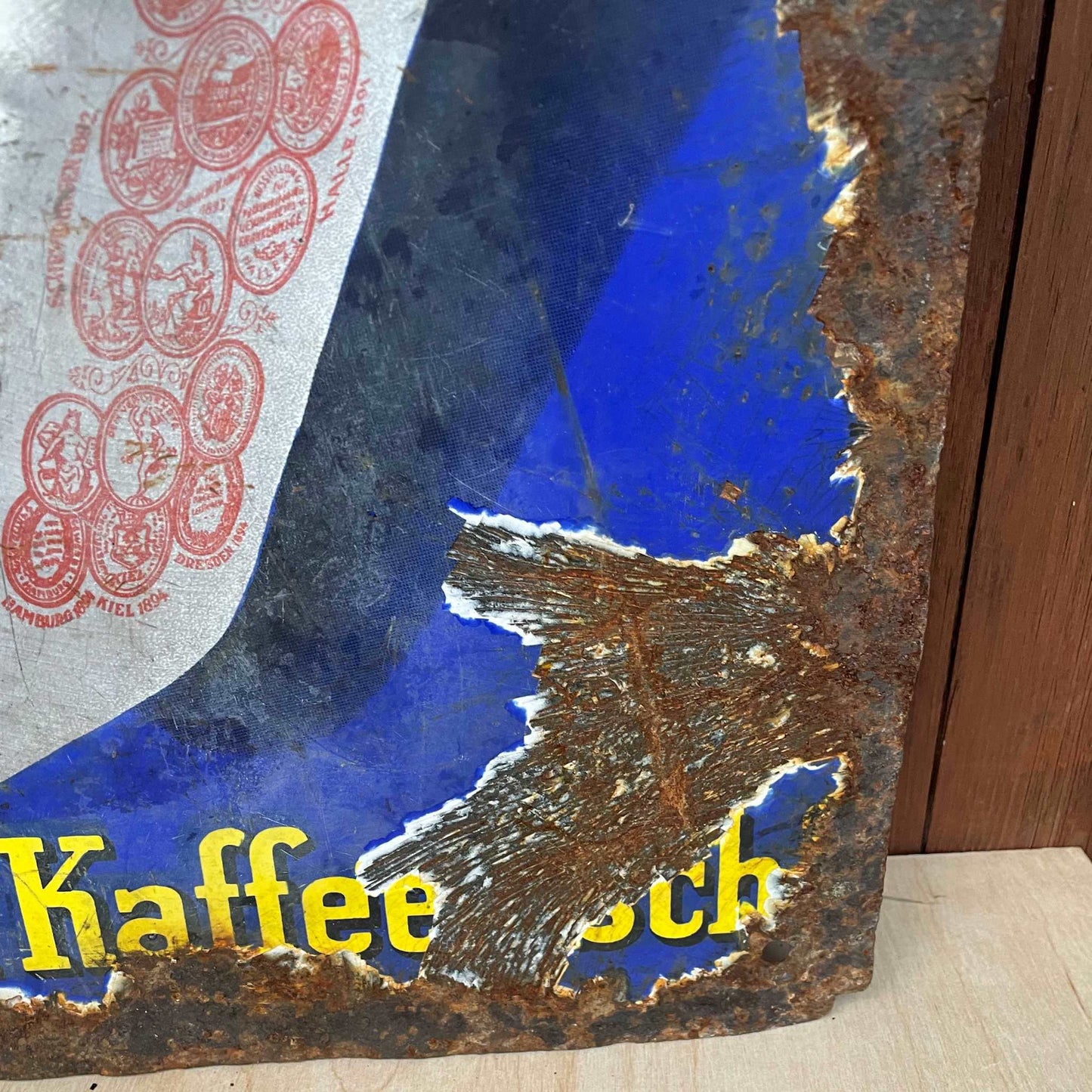 Antique enamelled advertising sign, Kathreiners Malz Kaffee.