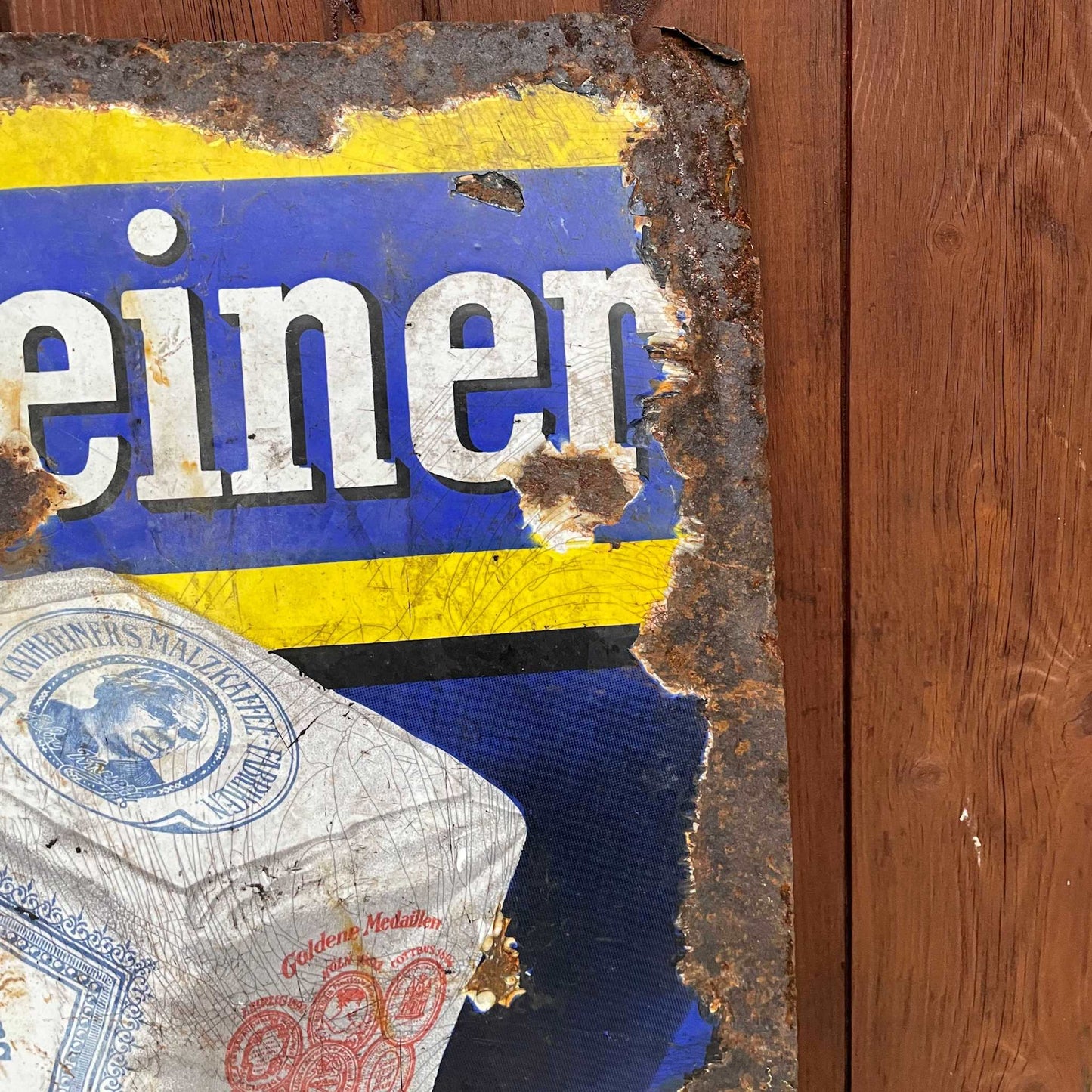 Antique enamelled advertising sign, Kathreiners Malz Kaffee.