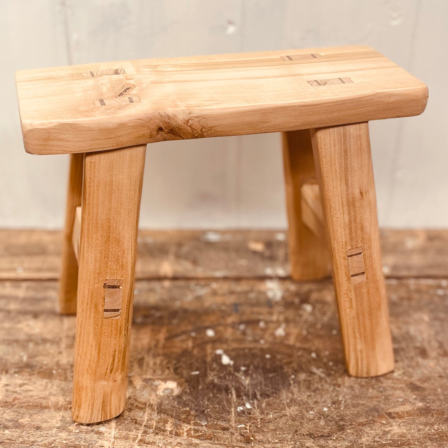 Mini 4 legged cherrywood handcrafted stool.