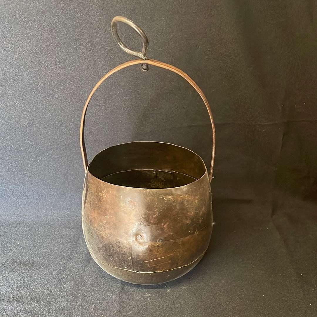 Indian metal hanging pot planter.