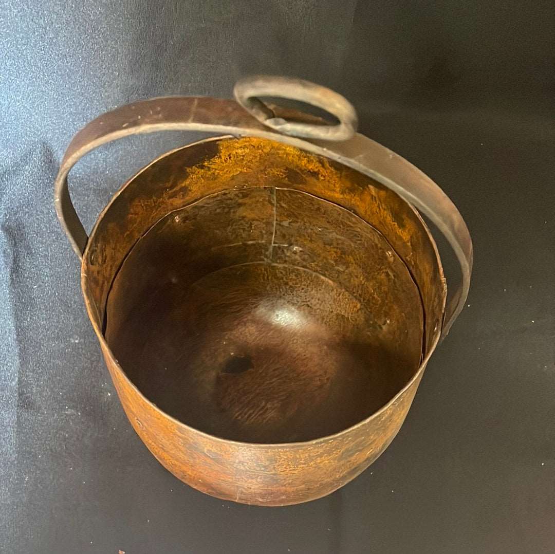 Indian metal hanging pot planter.