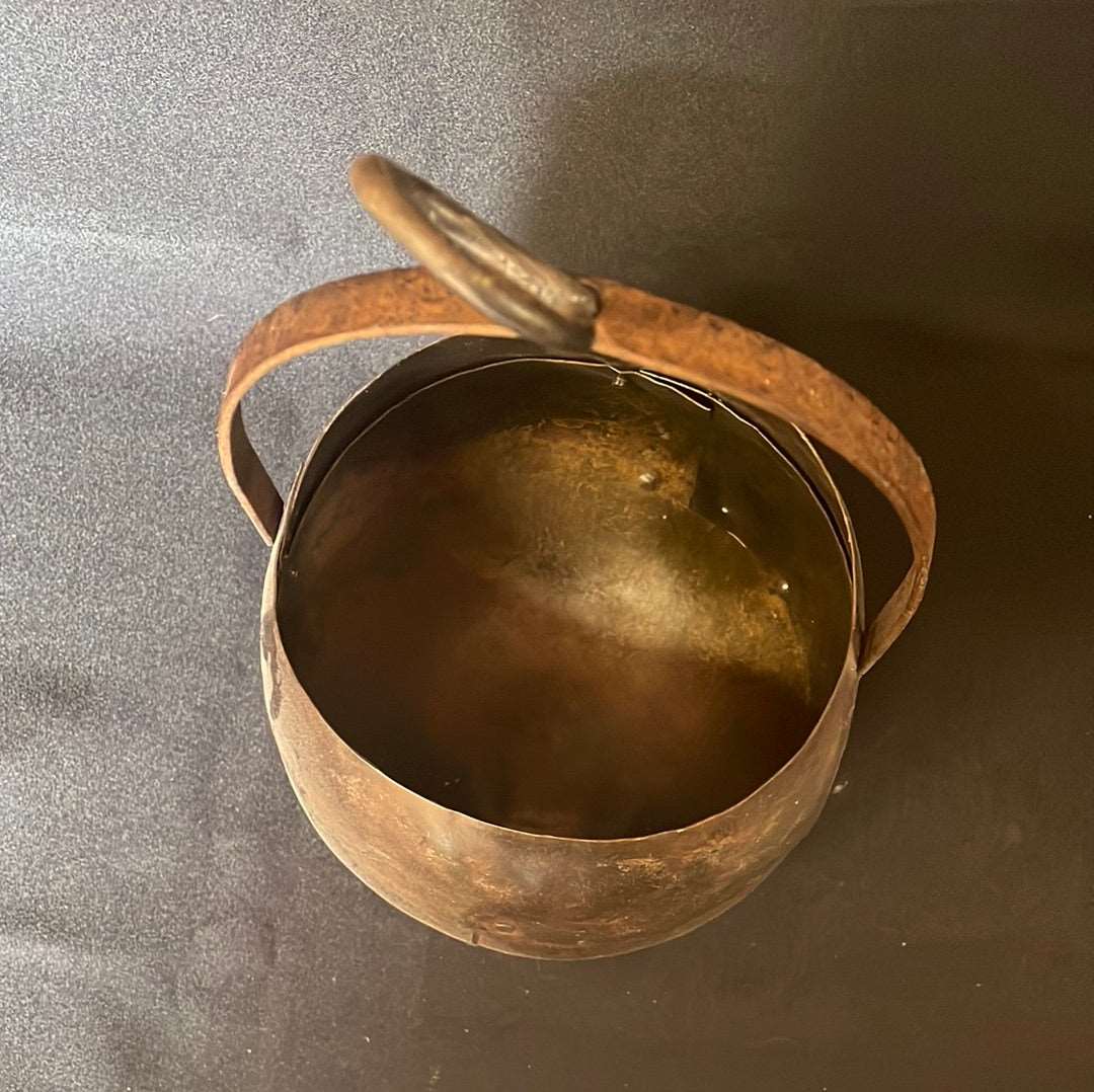 Indian metal hanging pot planter.