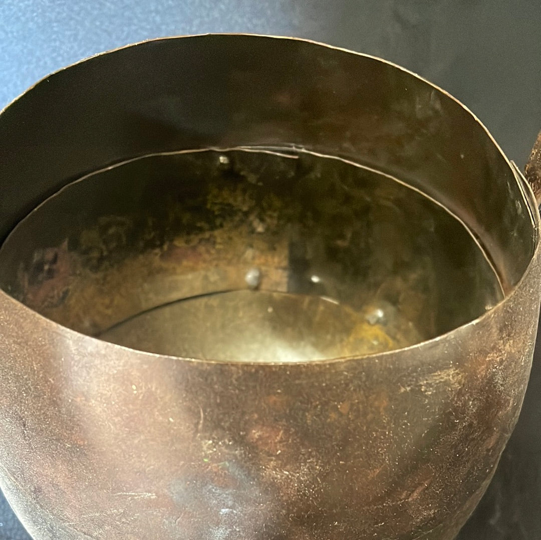 Indian metal hanging pot planter.