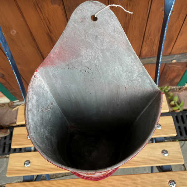 Metal Wall Planter Red Fire Bucket 32cm