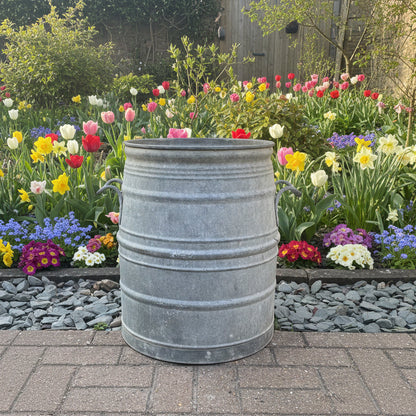 Dolly tub French/Belgian vintage galvanised planter.