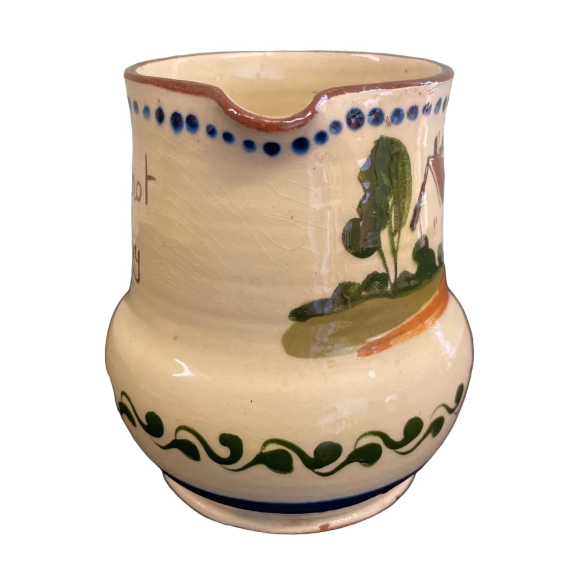 A vintage Watcombe Torquay motto ware cream jug.