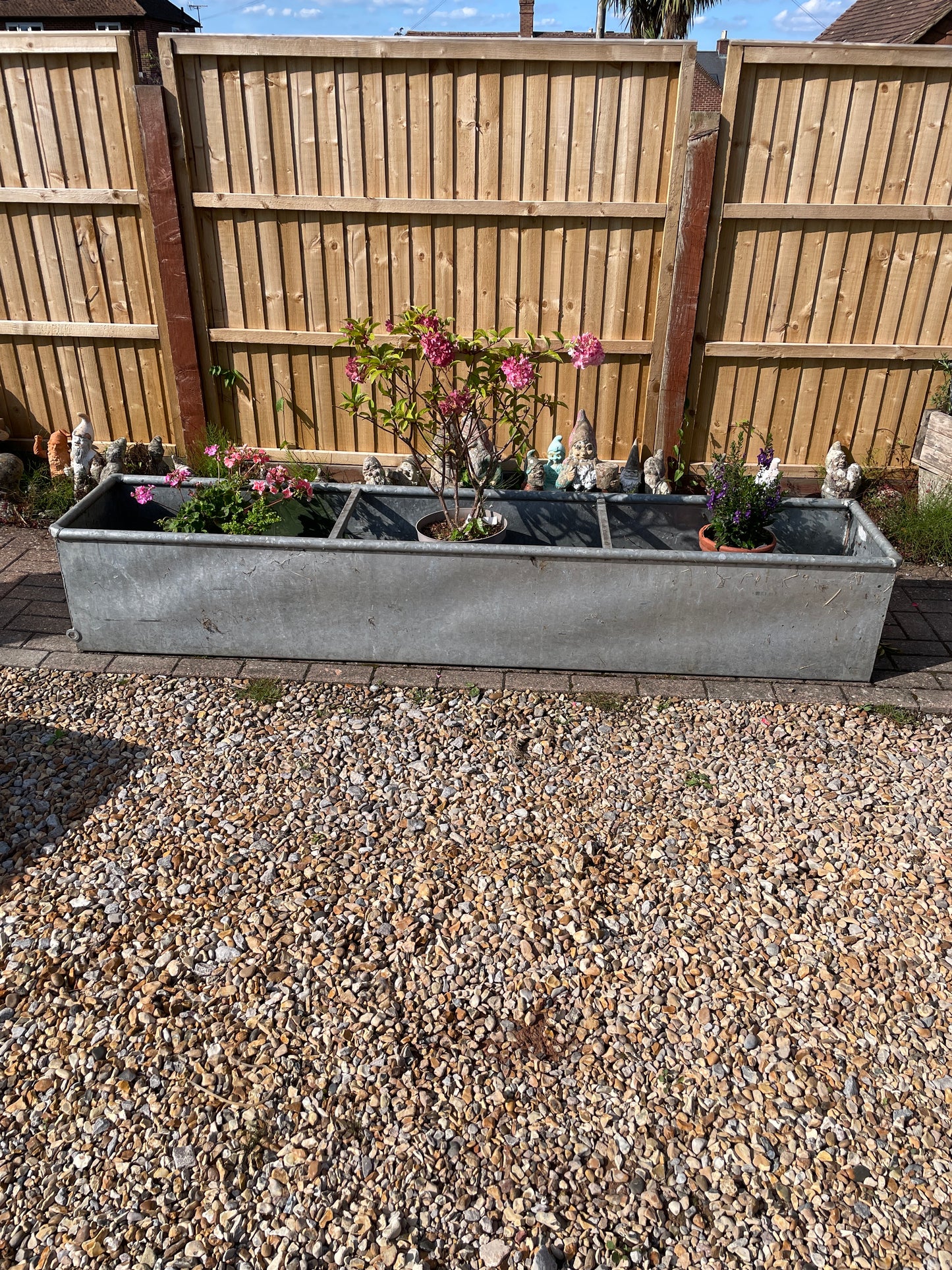 Galvanised water trough planter water feature 8ft.