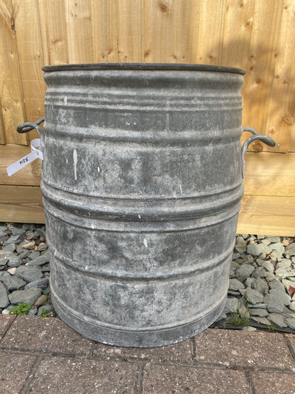 Dolly tub French or Belgian design galvanised planter.