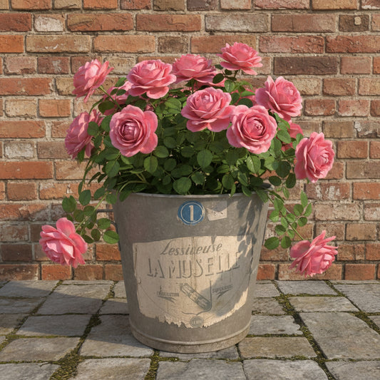 Vintage metal galvanised bucket.