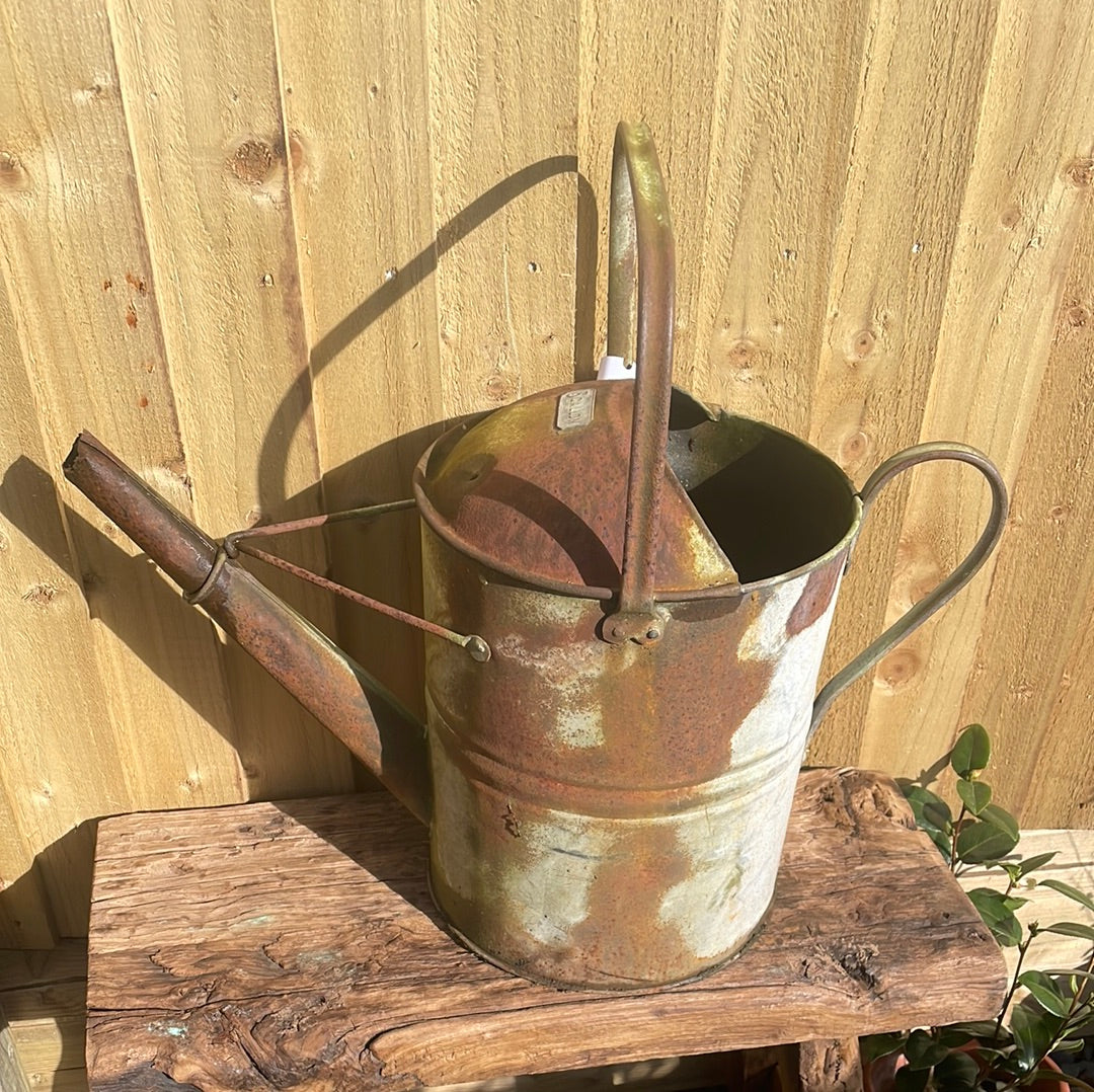 Vintage rustic 3 gallon watering can decorative garden decor.