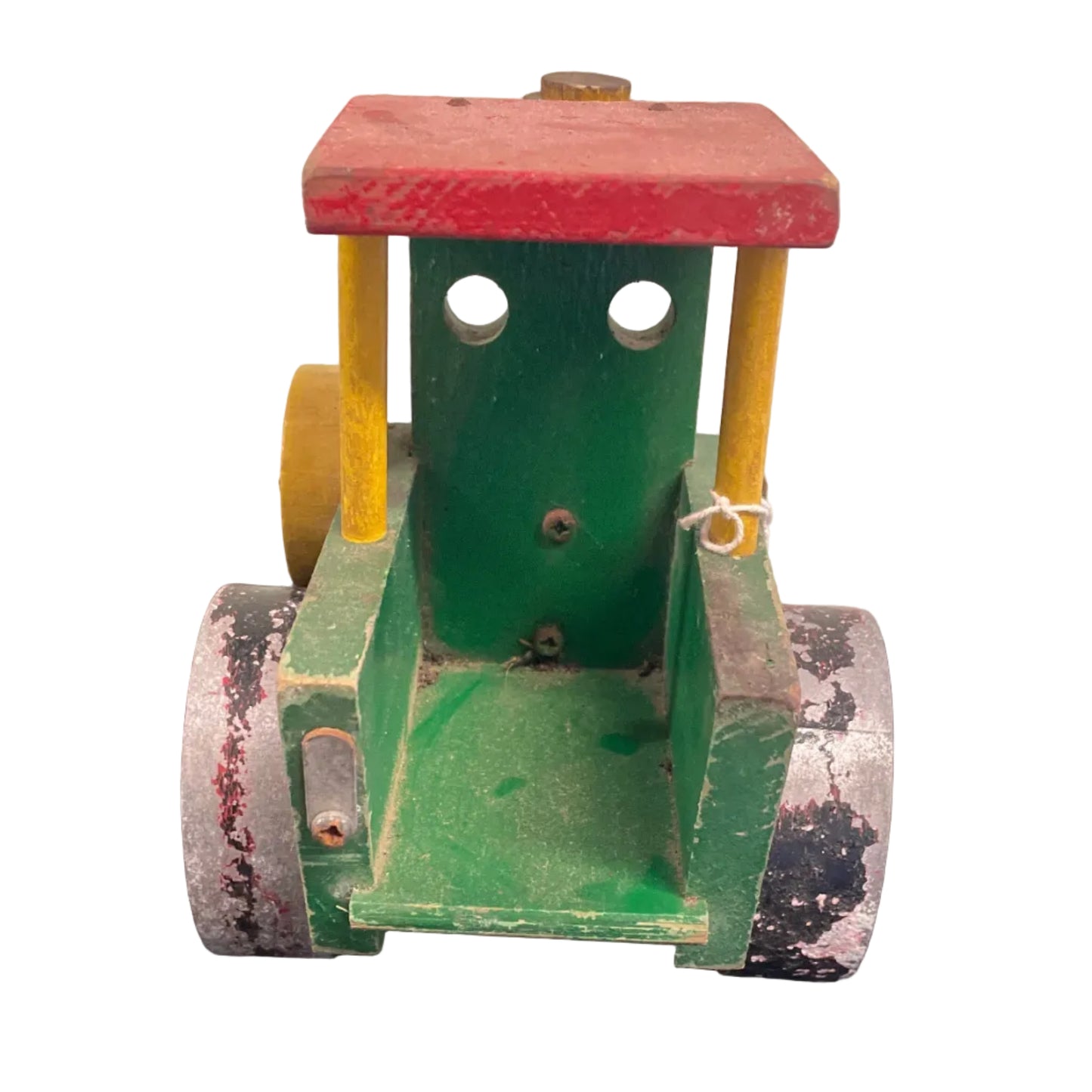 Vintage Handmade Wooden & Metal Steam Roller Model