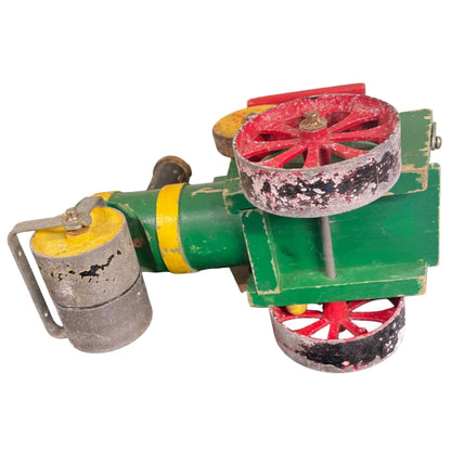 Vintage Handmade Wooden & Metal Steam Roller Model