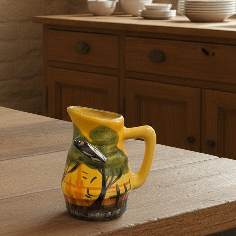 Vintage French Majolica Cicada Pitcher