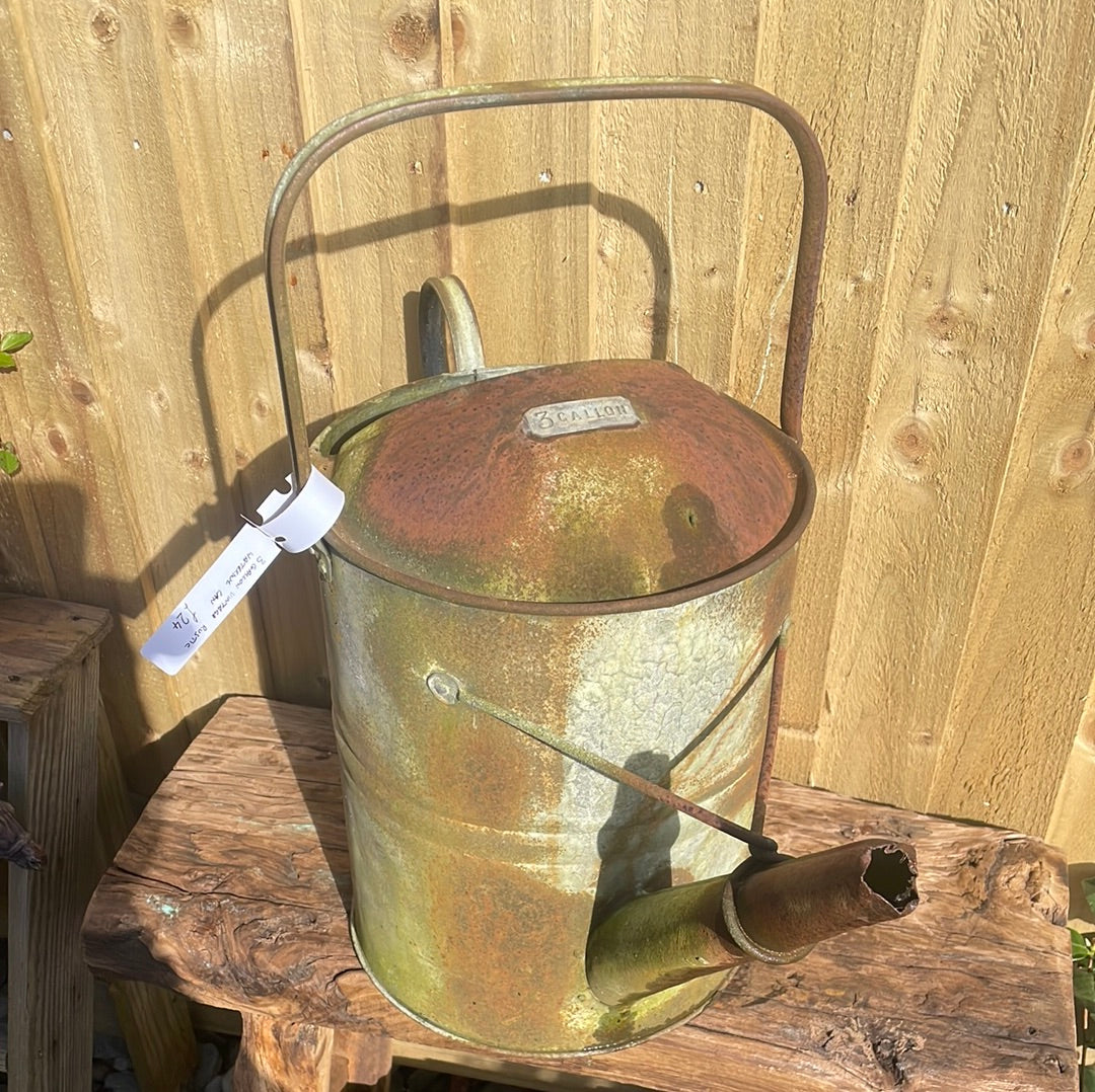 Vintage rustic 3 gallon watering can decorative garden decor.