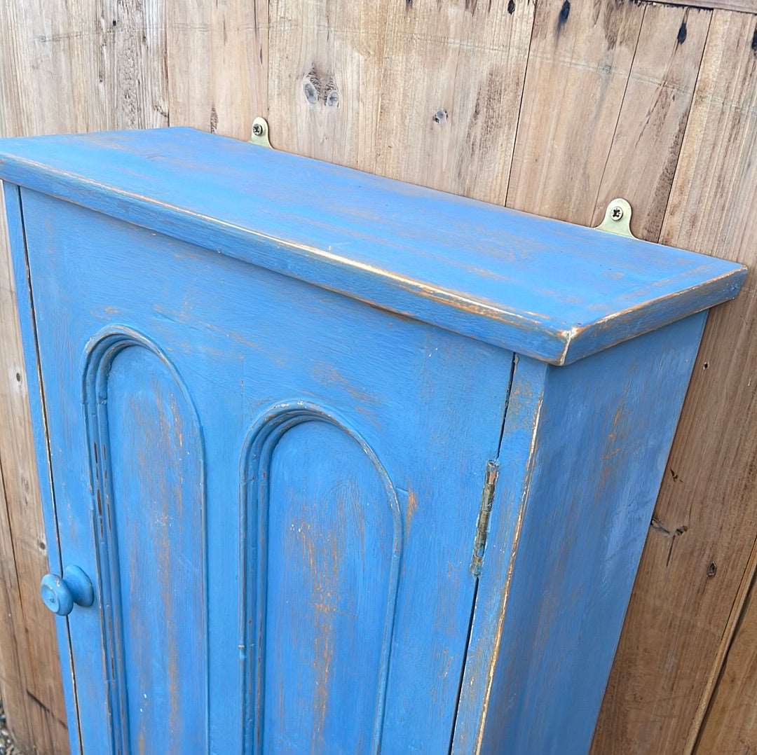 Handcrafted painted wooden cupboard wall cabinet.