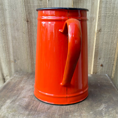 Enamel 2 litre coffee pot No lid, orange.