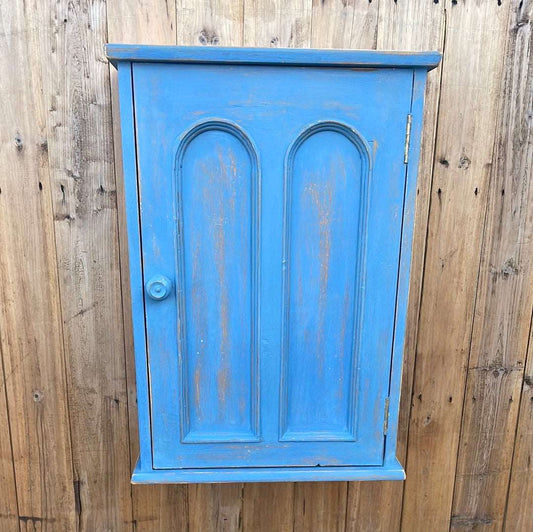 Handcrafted painted wooden cupboard wall cabinet.