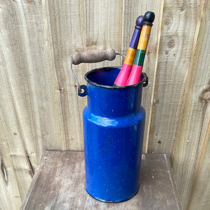 Enamelled Churn 2 L speckled blue.