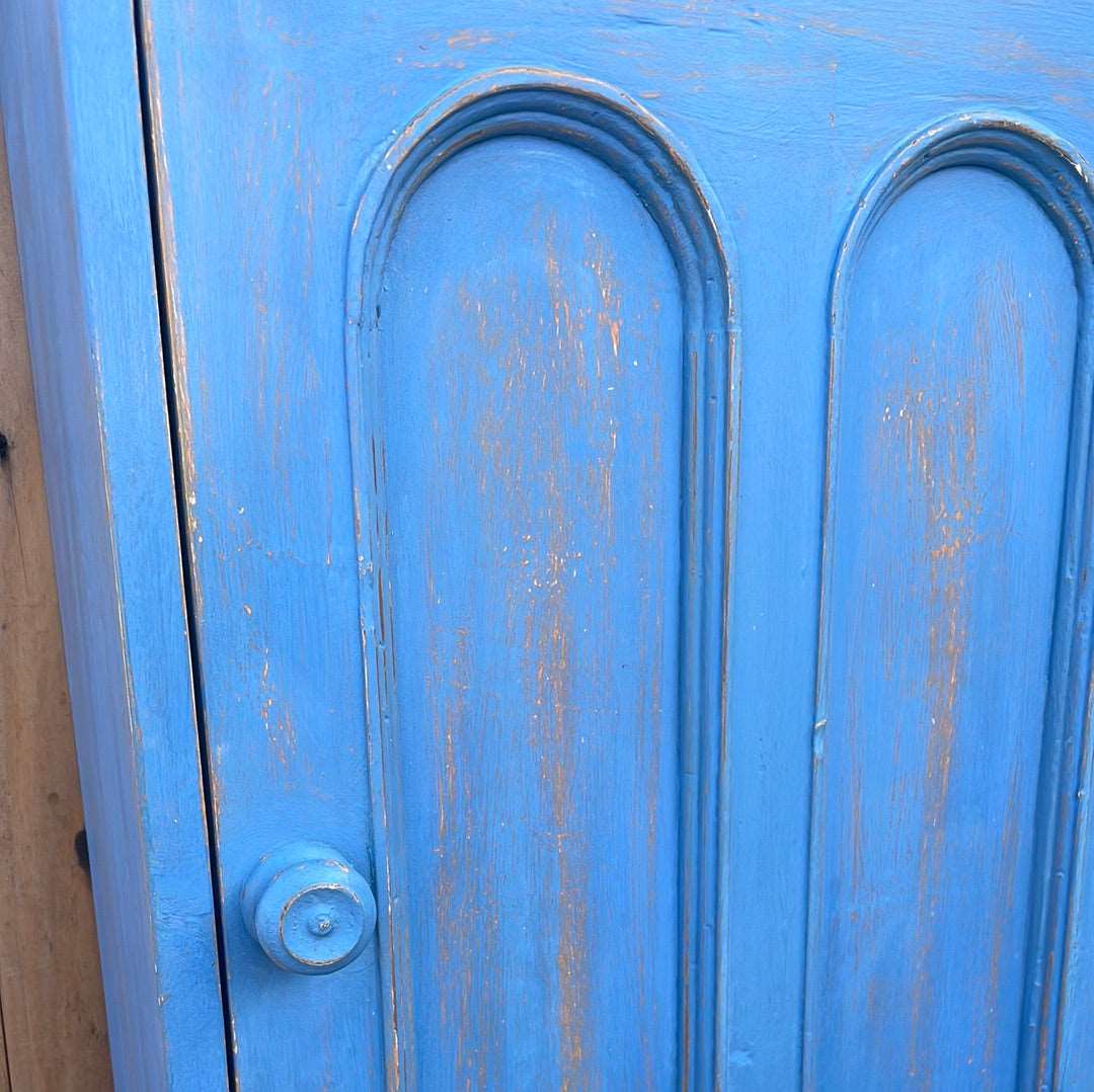 Handcrafted painted wooden cupboard wall cabinet.