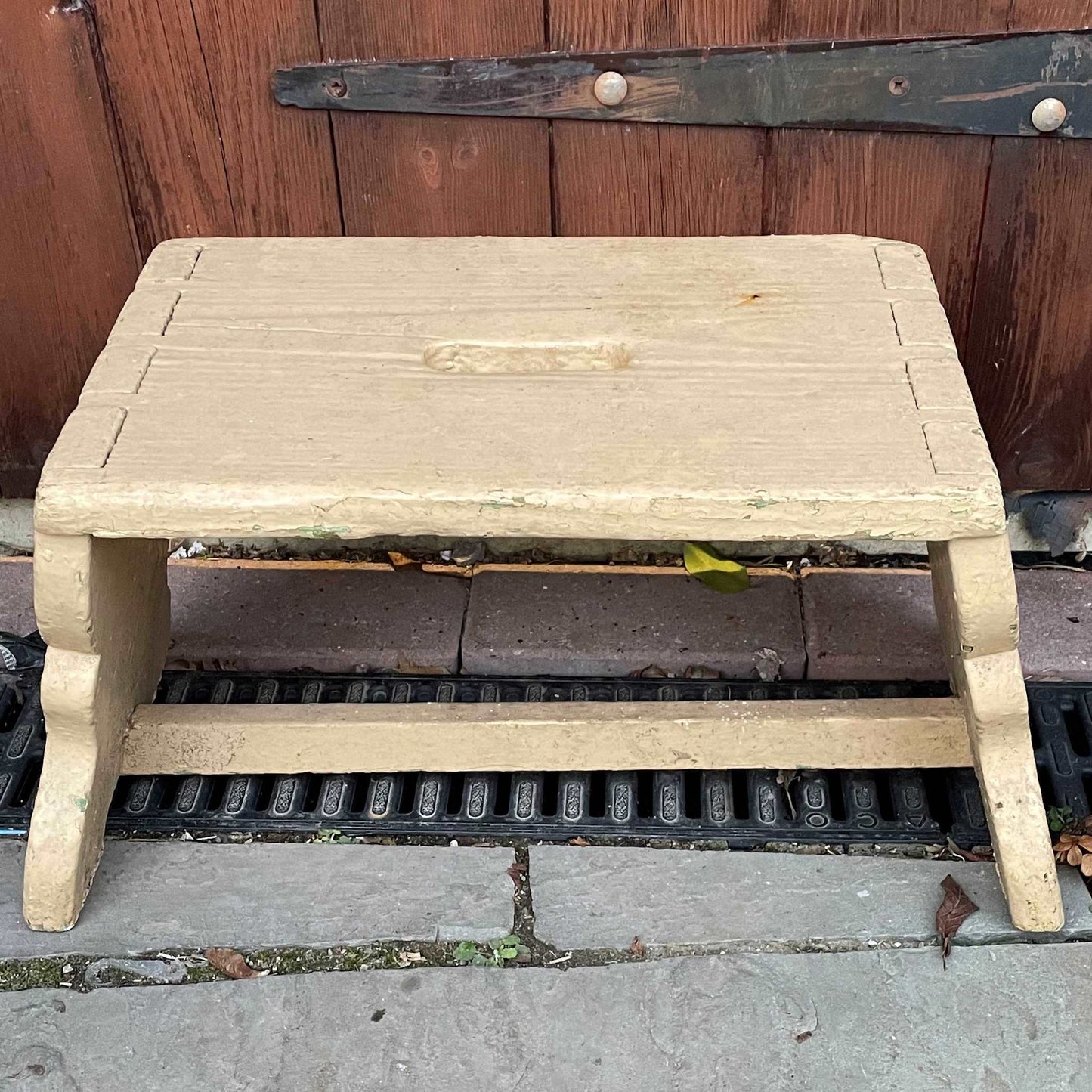 Vintage wooden painted stool.