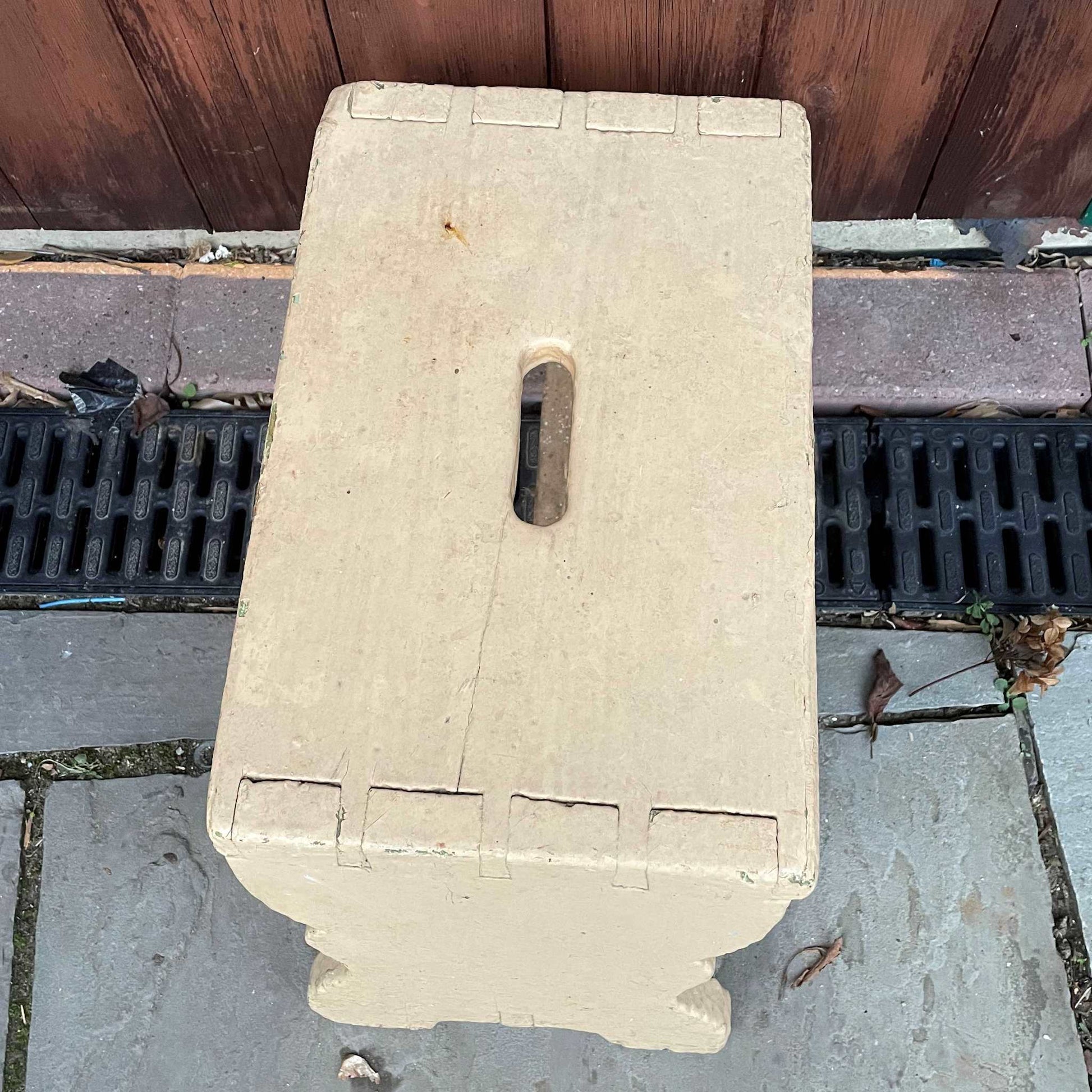 Vintage wooden painted stool.
