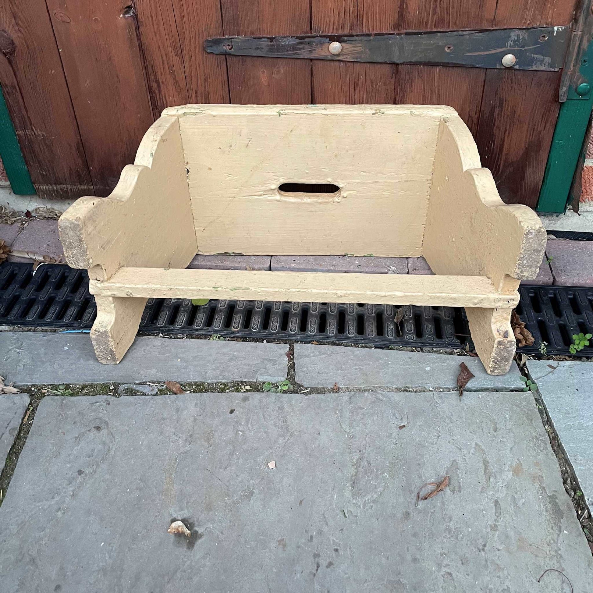 Vintage wooden painted stool.