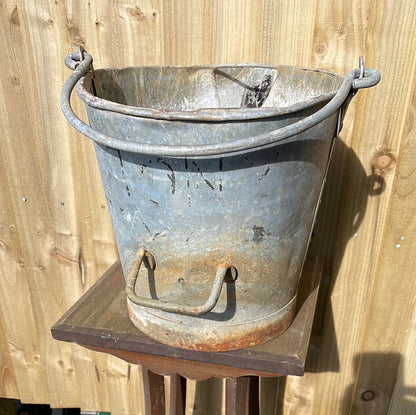 Vintage Galvanised Bucket with Pourer and Handles.