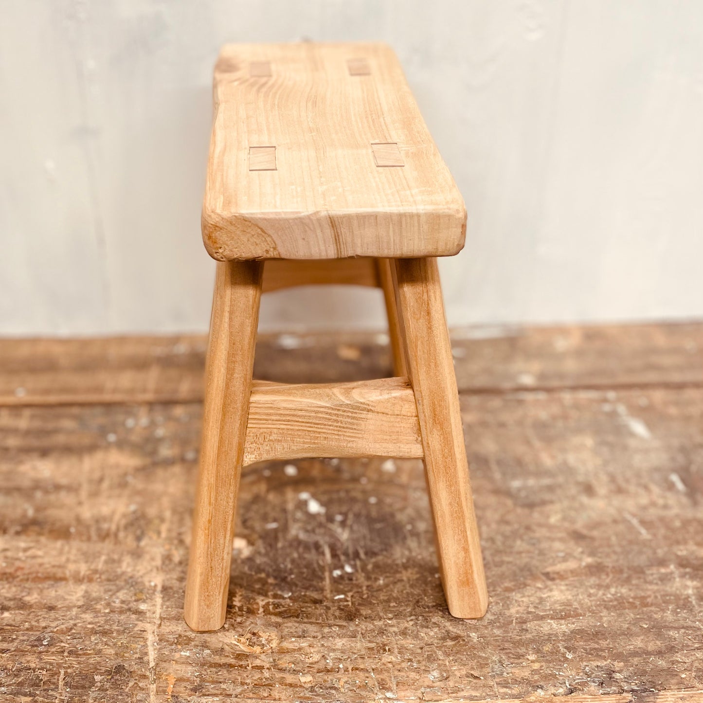 Mini cherrywood handcrafted 4 legged stool.