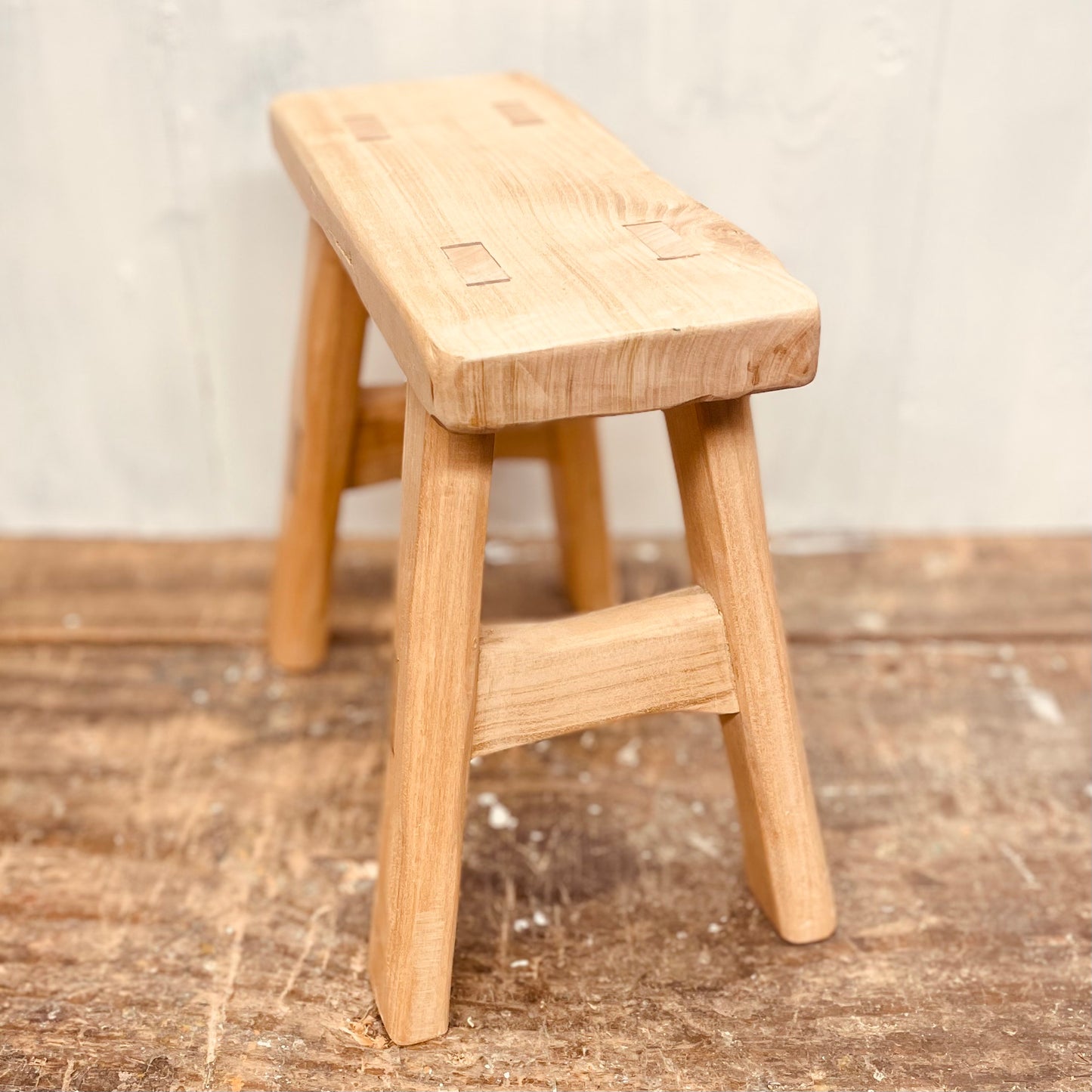 Mini cherrywood handcrafted 4 legged stool.