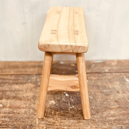 Mini handcrafted 4 legged cherrywood stool.