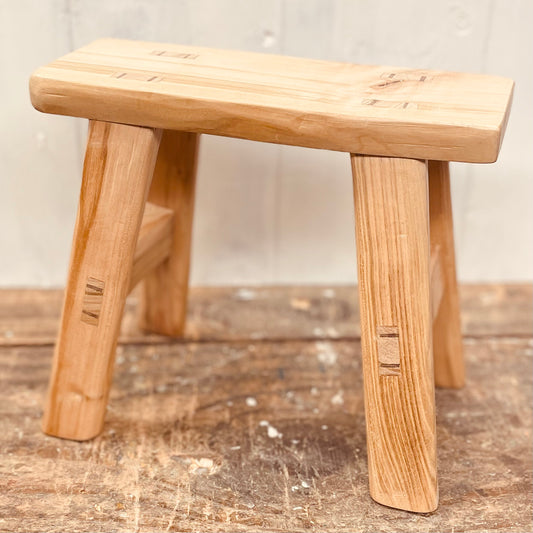 Mini 4 legged cherrywood handcrafted stool.