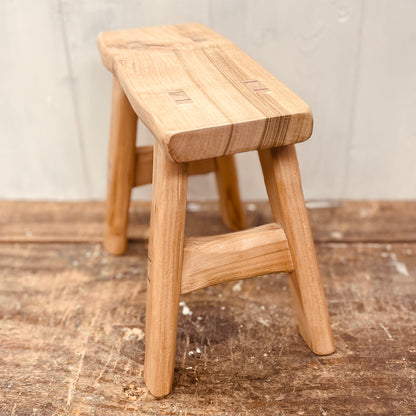 Mini 4 legged cherrywood handcrafted stool.