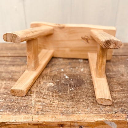 Mini 4 legged cherrywood handcrafted stool.
