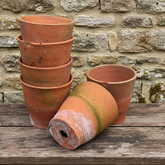 Vintage terracotta small handmade pot D 10cm H 10cm