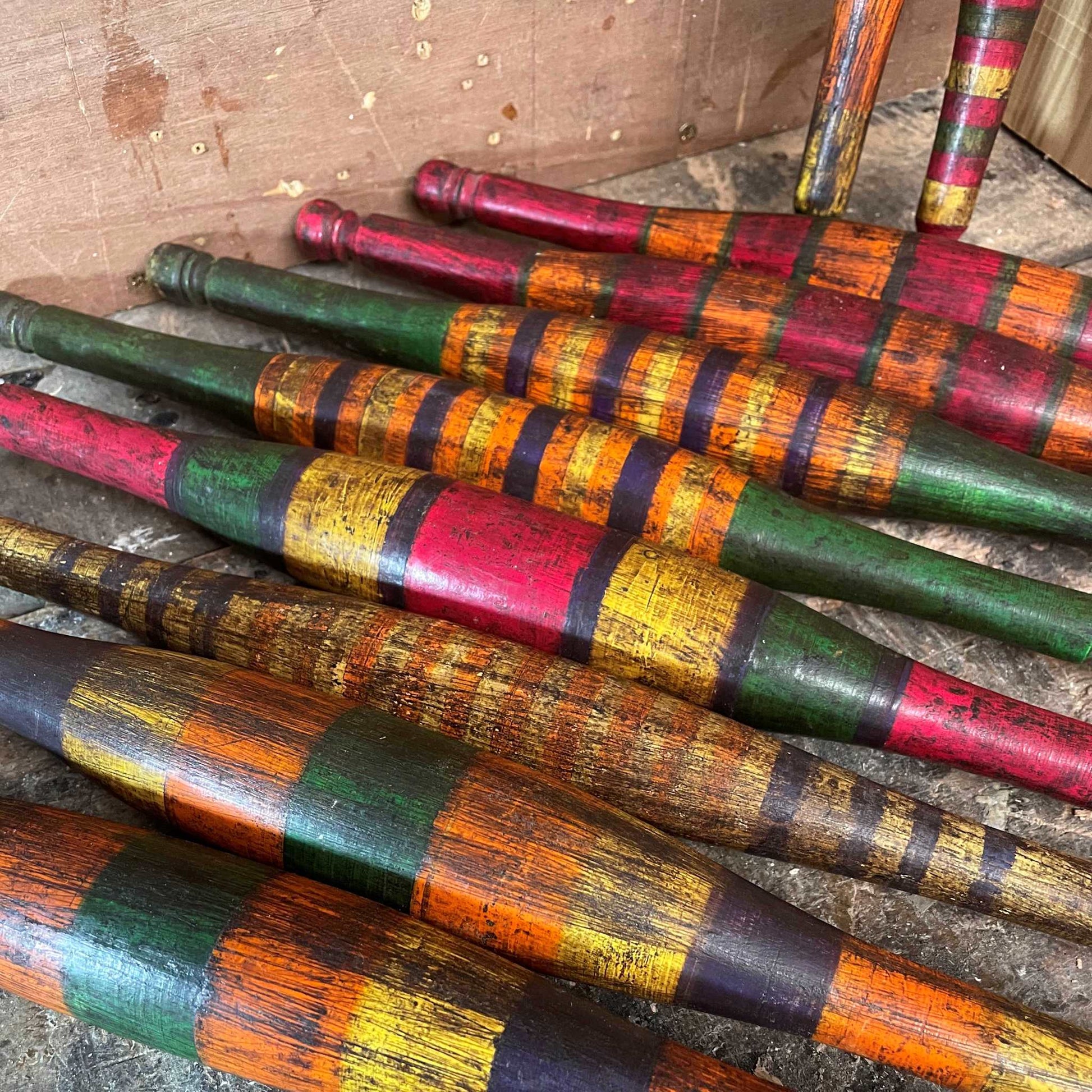 Wooden painted rolling pin.
