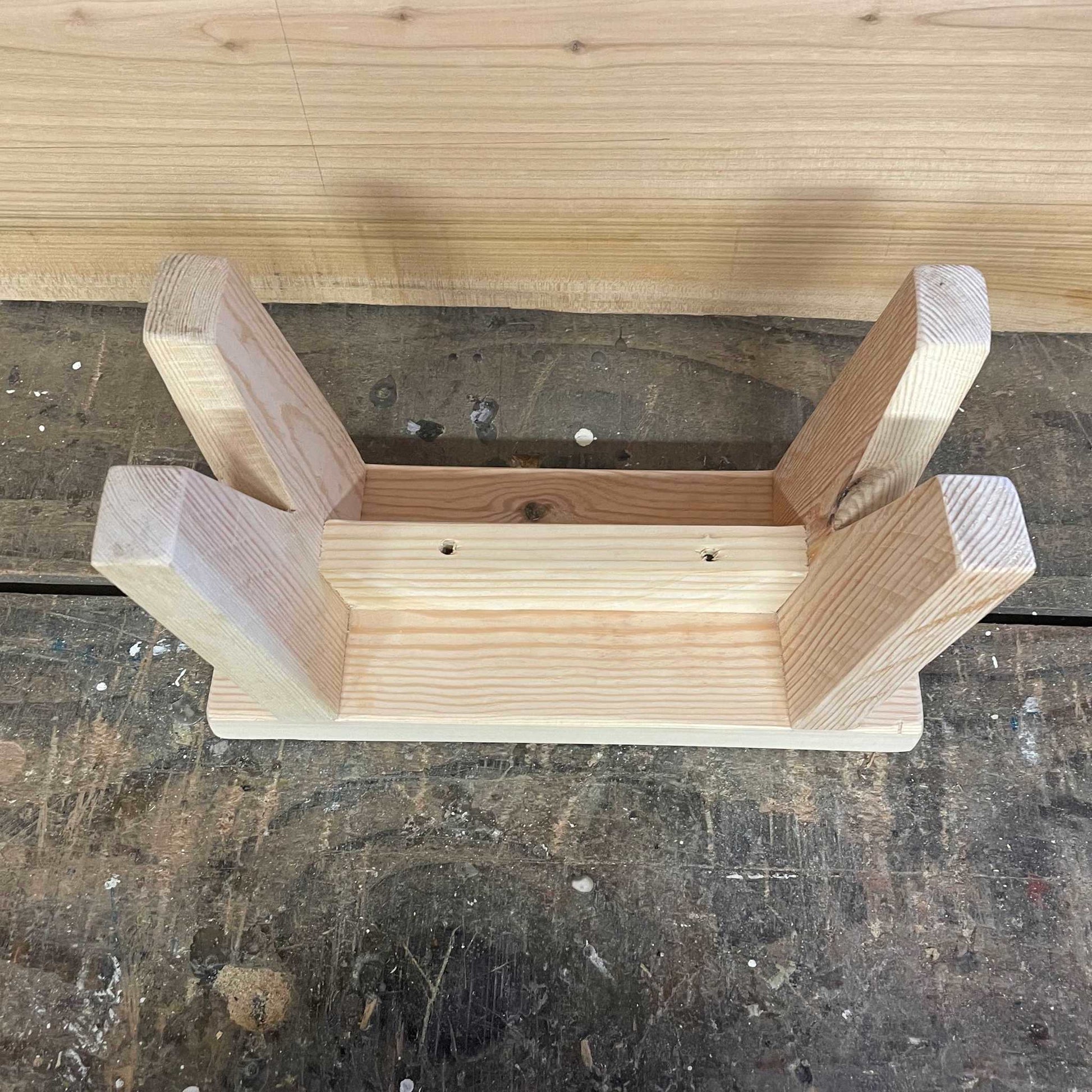Handmade wooden stool.