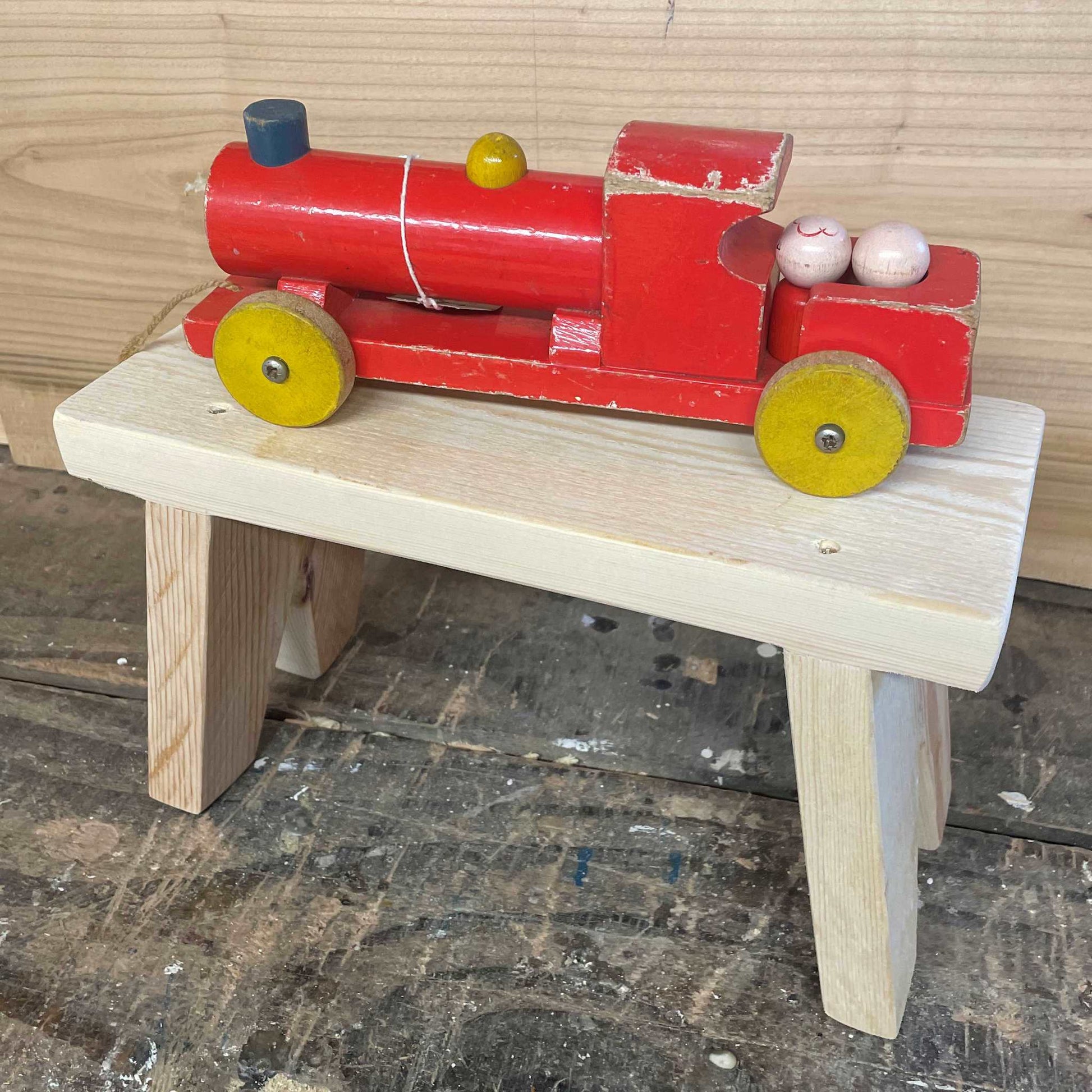Handmade wooden stool.
