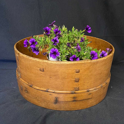 Vintage bent wood flour sieve.