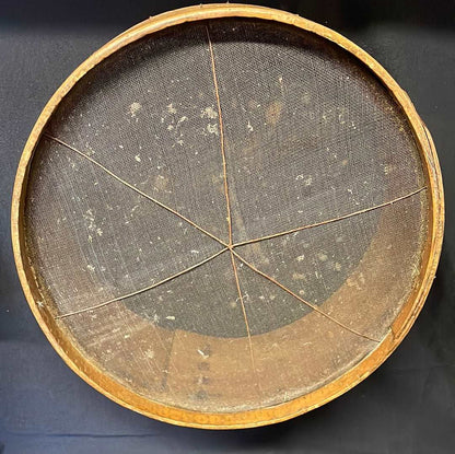 Vintage bent wood flour sieve.