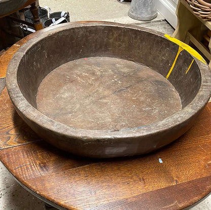 Carved Asian large wooden parat bowl.